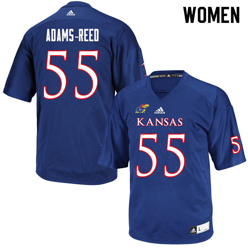 Women #55 Armaj Adams-Reed Kansas Jayhawks College Football Jerseys Sale-Royal - Click Image to Close